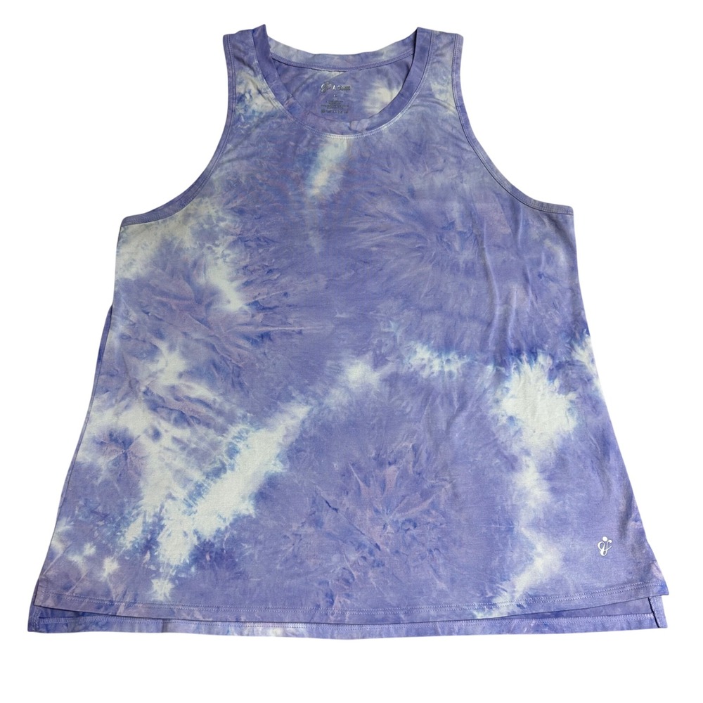 A Core Womens XL Purple Tie Dye Activewear Tank Top Sleeveless‎ Gym Shirt